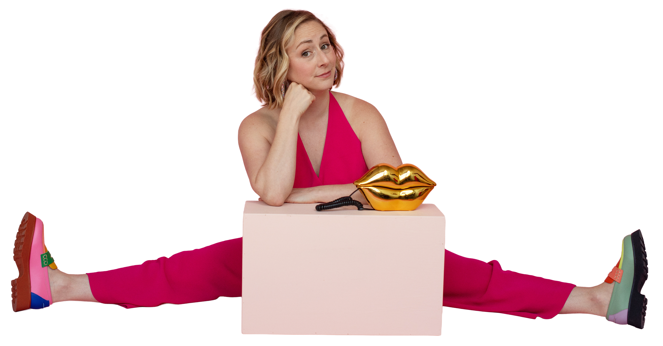 Alissa doing splits with phone